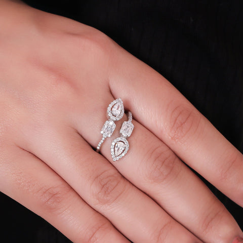 Teardrop Ring and Kada Bracelet Combo. - KORE JEWELS