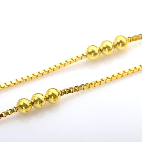 Triple Beaded Chain Rose Gold Anklet - KORE JEWELS