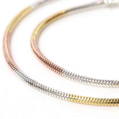 Triple Tone Chain Anklet - KORE JEWELS