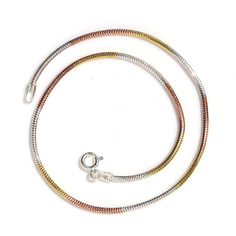 Triple Tone Chain Anklet - KORE JEWELS