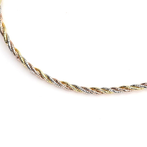 Triple Tone Entwined Anklet - KORE JEWELS
