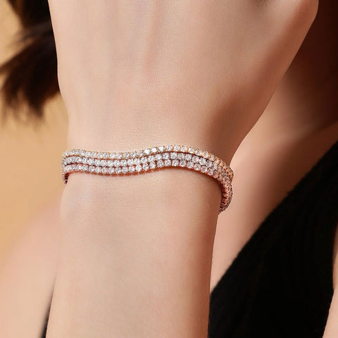 Triple Tone Tiny Square Beads Bracelet - KORE JEWELS