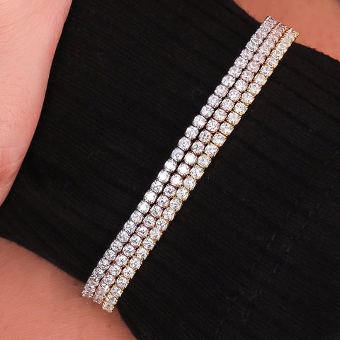 Triple Tone Tiny Square Beads Bracelet - KORE JEWELS