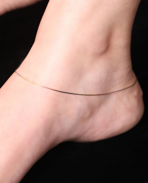 Vivid Snake Chain Triple Tone Anklet - KORE JEWELS