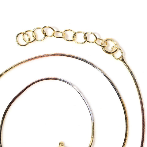 Vivid Snake Chain Triple Tone Anklet - KORE JEWELS