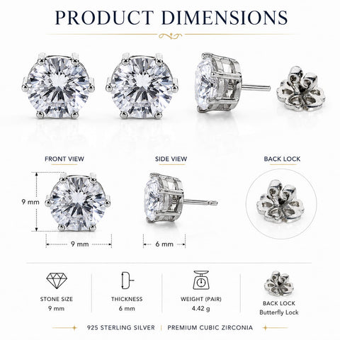 Round Solitaire Earings