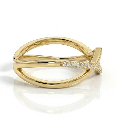 Golden Timeless Beauty CZ Ring.