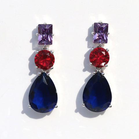 Azure Triple Drop Earings - KORE JEWELS 