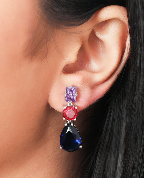 Azure Triple Drop Earings - KORE JEWELS 
