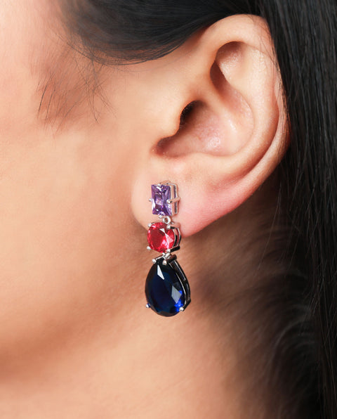 Azure Triple Drop Earings - KORE JEWELS 