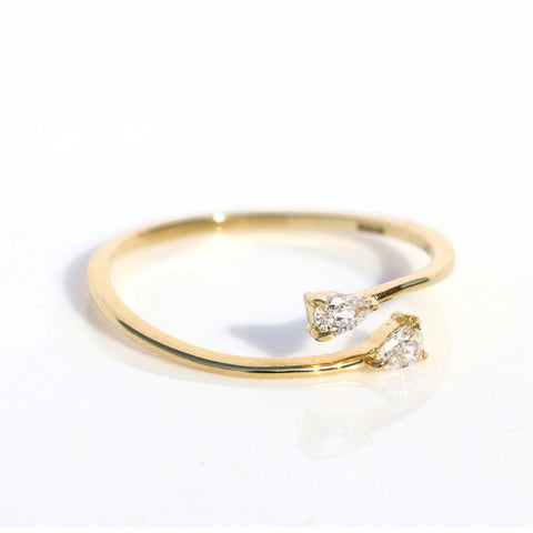 Charming Dual Waterdrop Ring. - KORE JEWELS 