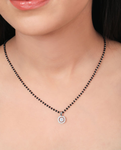 Charming Halo Squiricle Mangalsutra. - KORE JEWELS 
