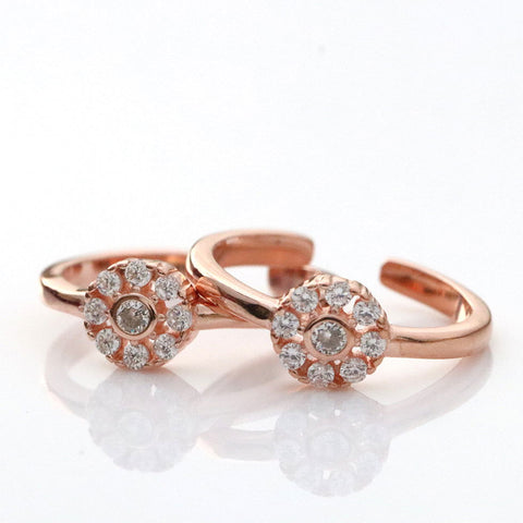 Charming Rose Cut Rose Gold Toe Ring - KORE JEWELS 