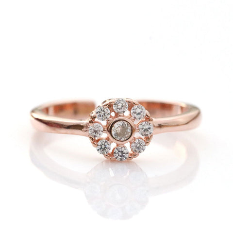 Charming Rose Cut Rose Gold Toe Ring - KORE JEWELS 