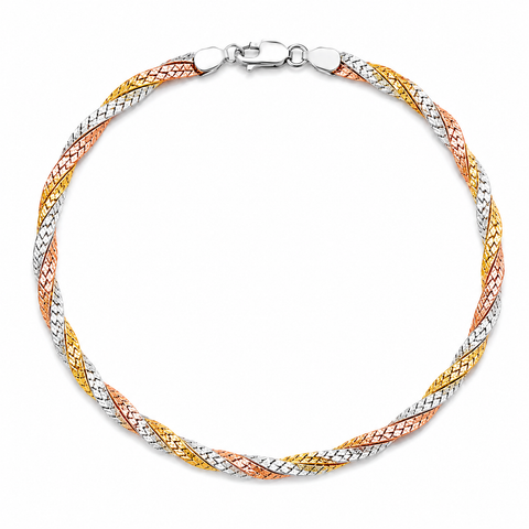 Triple Tone Braided Anklet
