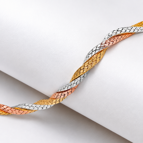 Triple Tone Braided Anklet