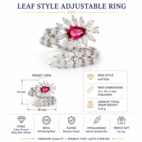 Ravishing Leaf Ruby Ring.