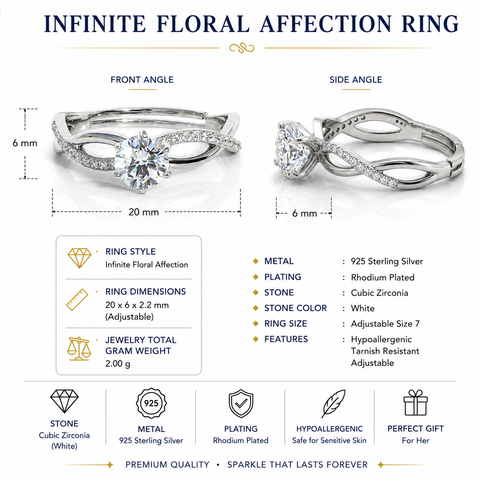 Infinite Floral Affection CZ Ring.