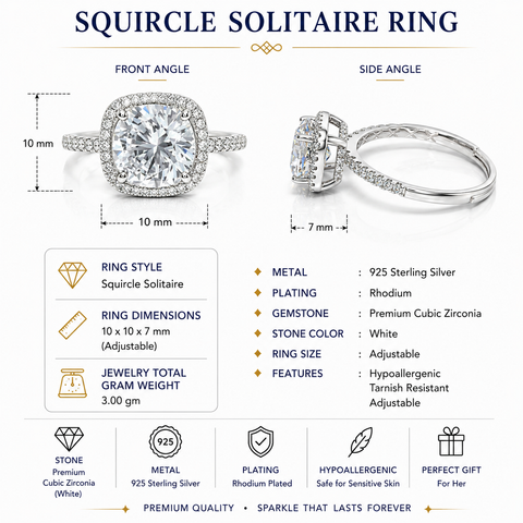 Alluring Squircle Solitaire Ring.