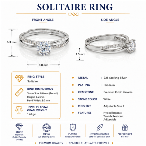 Seductive Solitaire CZ Ring.