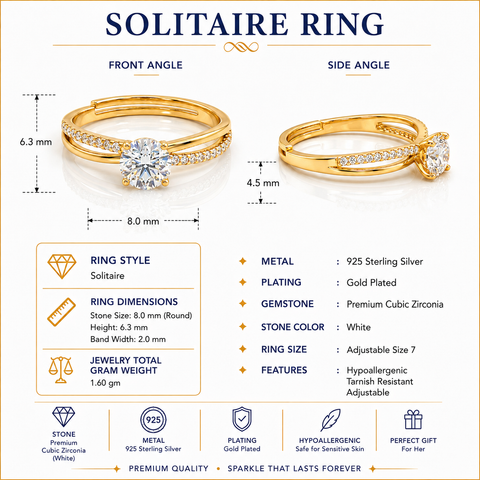 Enchanting Solitaire CZ Ring.