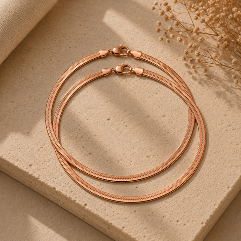 Fish Scale Rose Gold Anklet