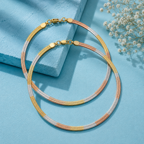 Triple Tone Fish Scale Anklet