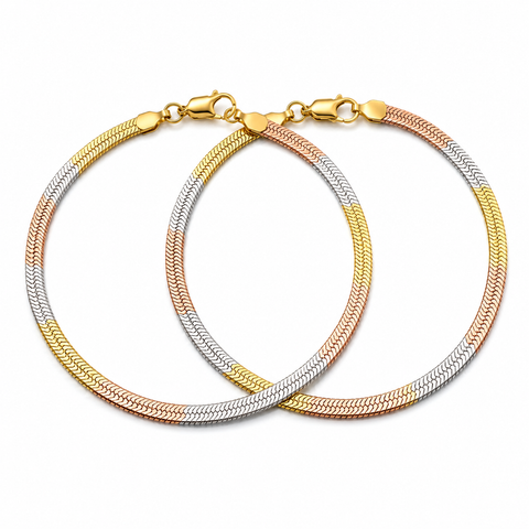 Triple Tone Fish Scale Anklet