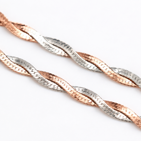 Dual Tone Braided Fish Scale Anklet.
