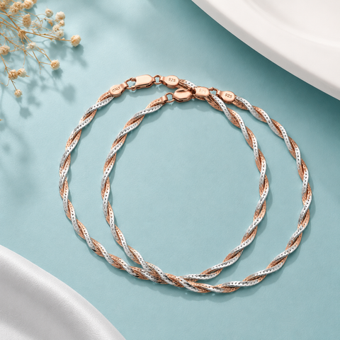 Dual Tone Braided Fish Scale Anklet.