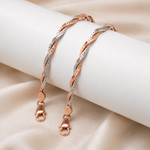 Dual Tone Braided Fish Scale Anklet.