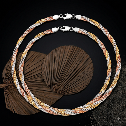 Triple Tone Braided Anklet