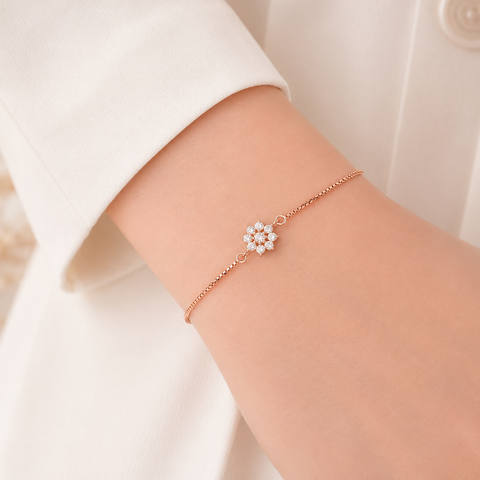 Royal Flower Rose Gold Bracelet