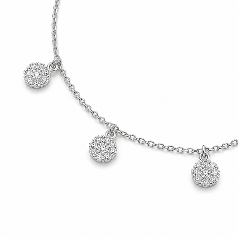 Flowery Drop CZ Anklet