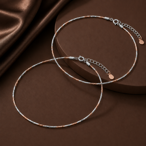 Luminous Snake Chain Dual Tone Anklet