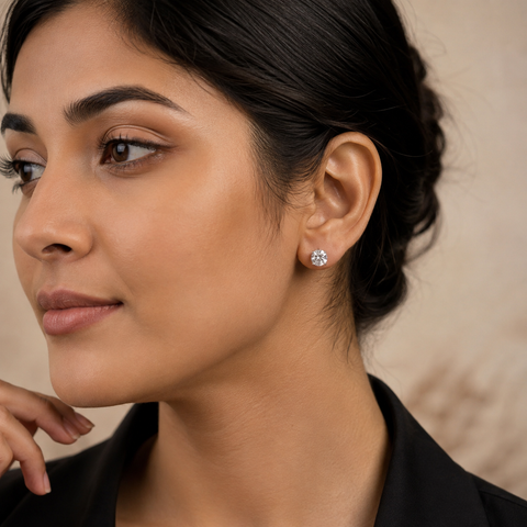 Round Solitaire Earrings