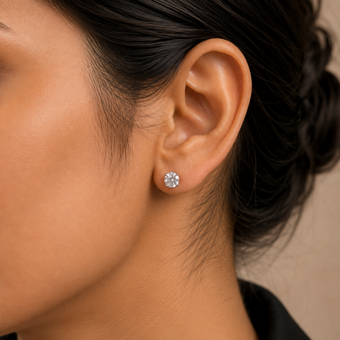 Round Solitaire Earrings