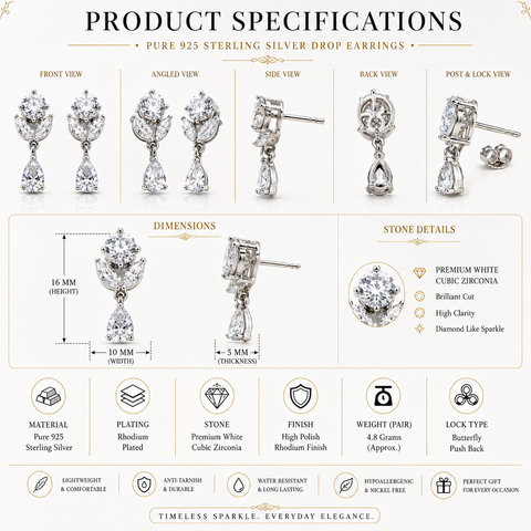 Multi-Leaf Tear Drop Earrings
