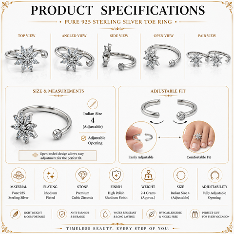 Blooming Petals Toe Ring