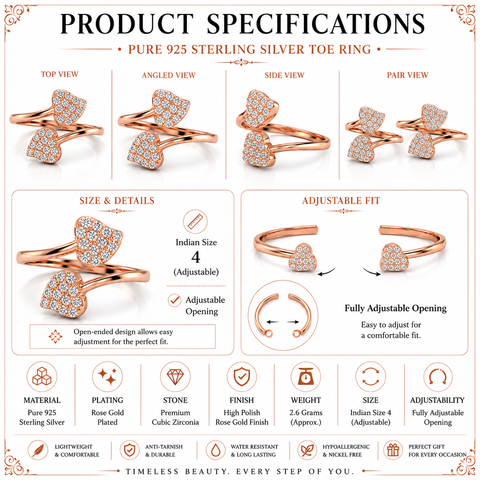 Touch Of Nature Rose Gold Toe Ring