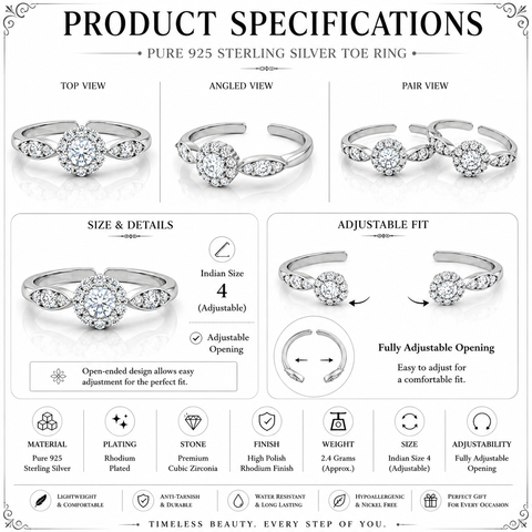 Enchanting Flower Toe Ring