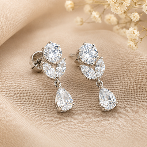 Multi-Leaf Tear Drop Earrings