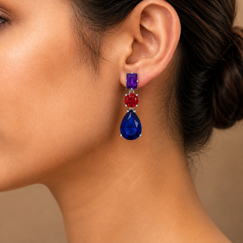 Azure Triple Drop Earings