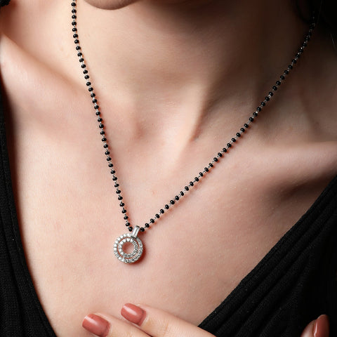 Concentric Double Circle Mangalsutra. - KORE JEWELS 