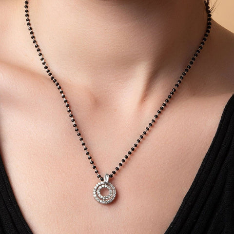Concentric Double Circle Mangalsutra. - KORE JEWELS 