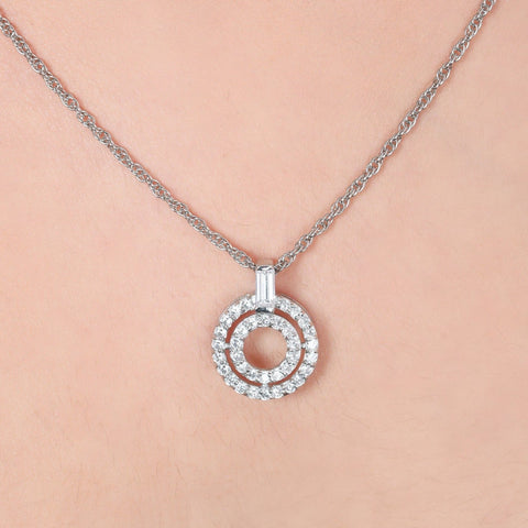 Concentric Double Circle Necklace - KORE JEWELS 