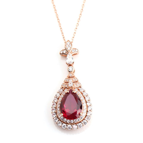 Concentric Waterdrop Rosegold Necklace - KORE JEWELS 
