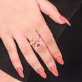 Dazzling Leaf Ruby Rosegold Ring. - KORE JEWELS 