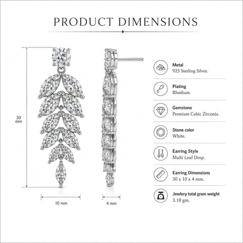 Glister Multi-Leaf Drop Earings