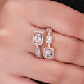 Dual Square Solitaire Rose Gold Ring. - KORE JEWELS 